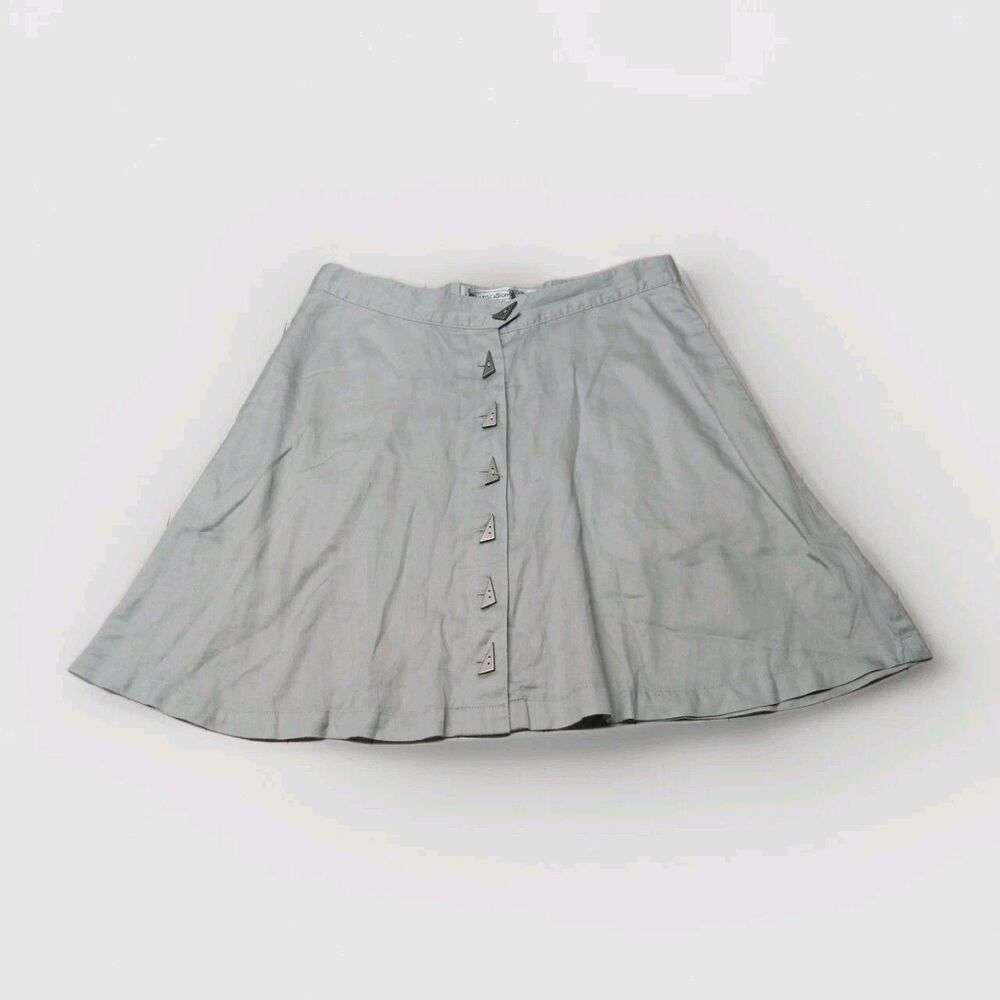 Samantha Pleet Gray Skirt Size Small Rapscallion Triangle Button Front 80s 90s